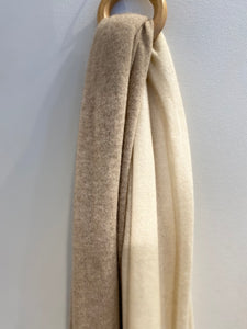 WHITE+WARREN Echarpe Cachemire Bicolore Taupe Naturel