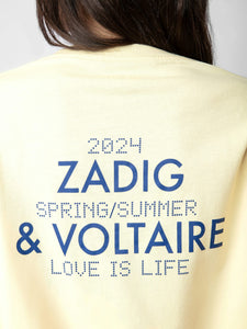 T-Shirt Tommer Photoprint Strass Jaune ZADIG&VOLTAIRE