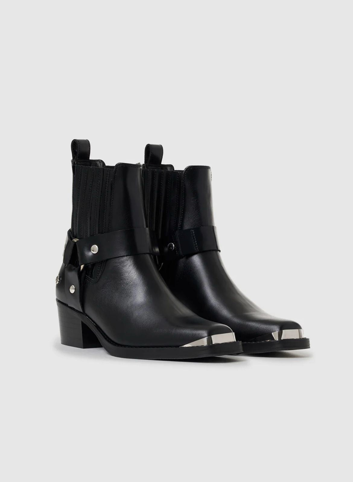 ANINE BING Bottines Biker Mid Noir – vue 4