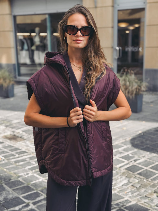 MAX MARA THE CUBE Gilet Ambra Bordeaux