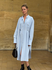 MaxMara Robe Chemise avec Écharpe Ciel