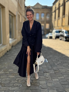FORTE_FORTE Longue Robe Marine