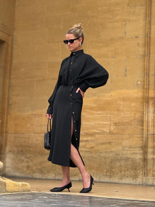 MaxMara Robe Chemise Asymétrique Noir
