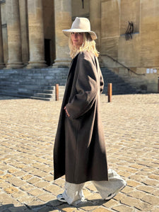 8PM Long Manteau Croisé Moka