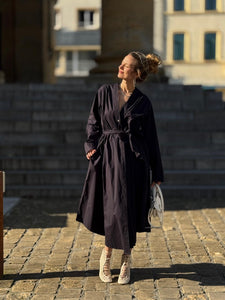 FORTE_FORTE Longue Robe Marine
