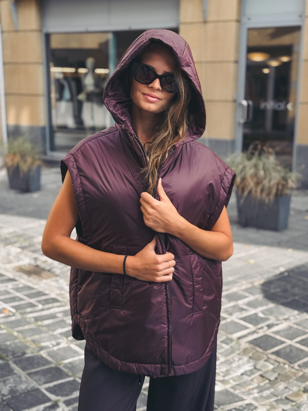 MAX MARA THE CUBE Gilet Ambra Bordeaux