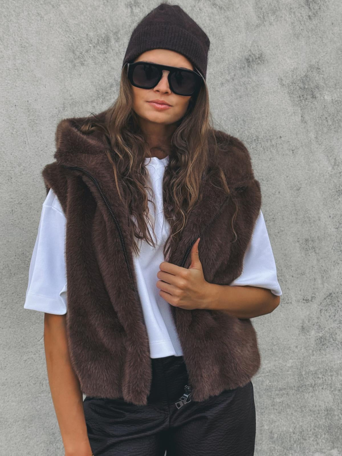 BLONDE NO.8 Gilet Ashley Brun Foncé