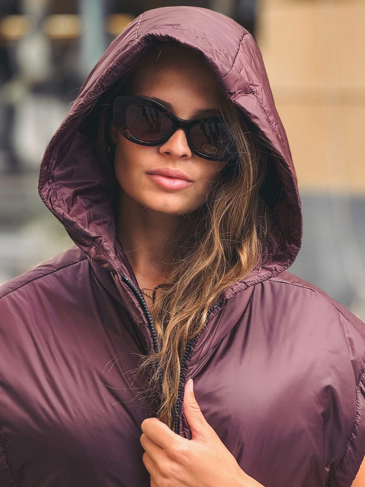 MAX MARA THE CUBE Gilet Ambra Bordeaux