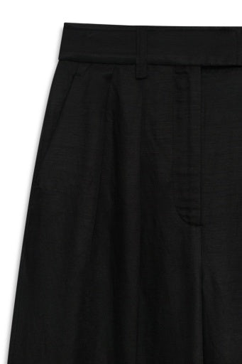 ANINE BING Lou Trouser - Black Linen Blend detail