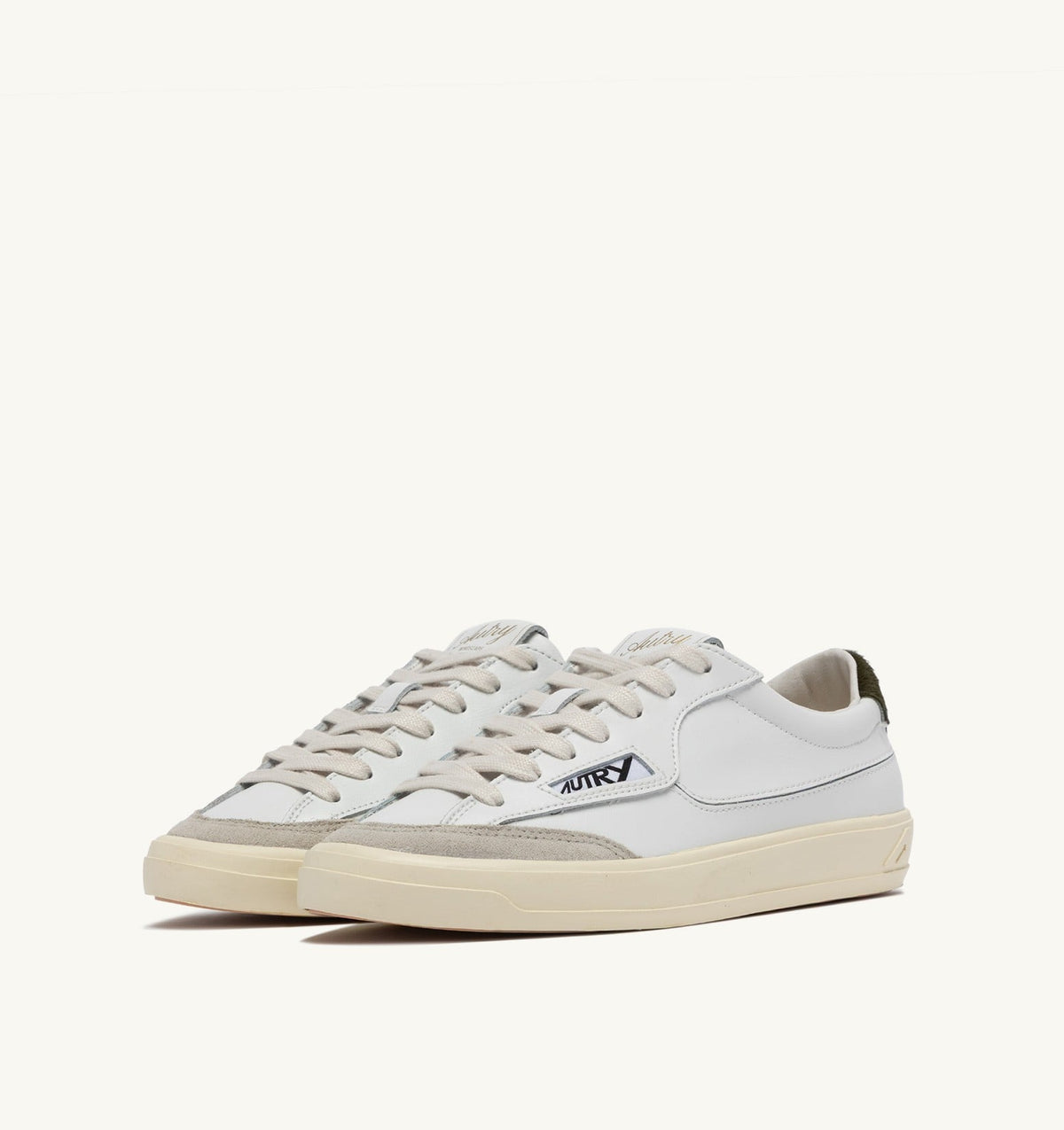 AUTRY Baskets Windscape Low en cuir blanc et military, autre vue