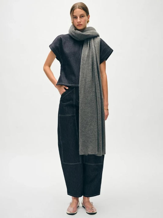 WHITE+WARREN Écharpe en Cachemire Graphite Heather