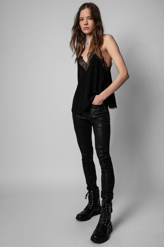 ZADIG&VOLTAIRE Caraco en Soie Christy Noir