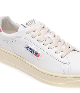 BASKETS DALLAS LOW CUIR BLANC ROSE AUTRY