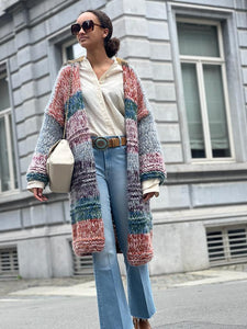 MAÏ Long Cardigan Multi Alpaga et Mohair